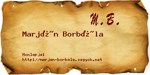 Marján Borbála névjegykártya